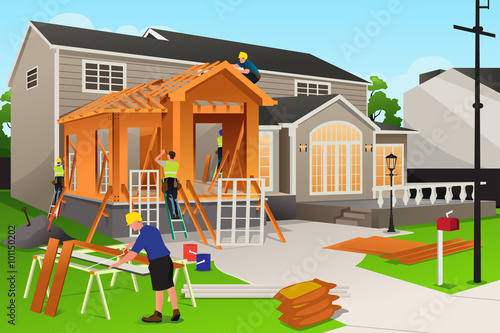 Workers Working on Home Renovation
