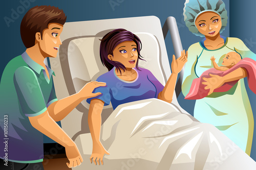 Midwife Helping Delivering a Baby