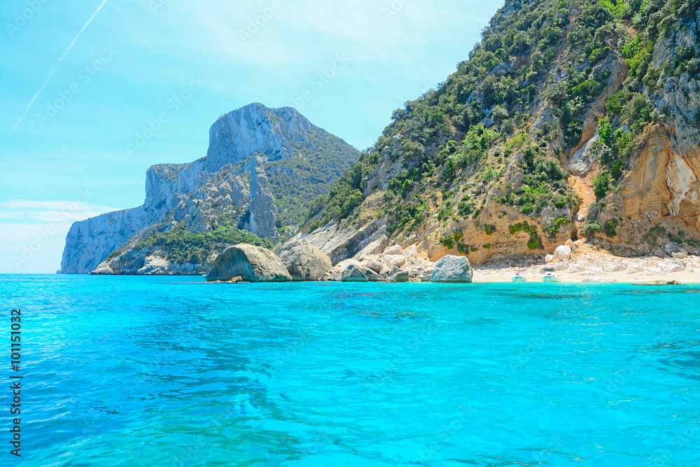 white sand and blue sea in Orosei Gulf