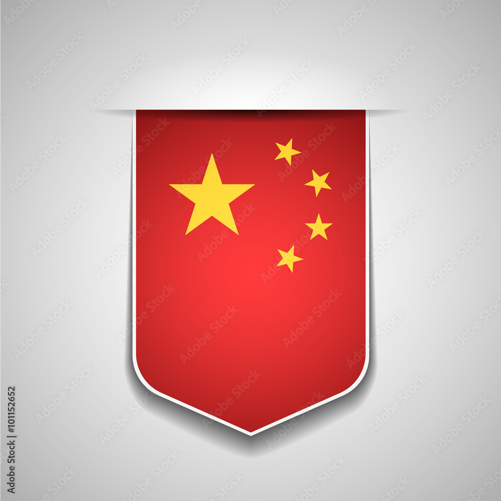 China shield flag sign China shield flag sign