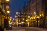 Toruń zima miasto ulica Szeroka