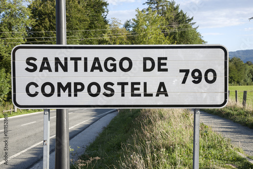 Santiago de Compostela Sign from Roncesvalles photo