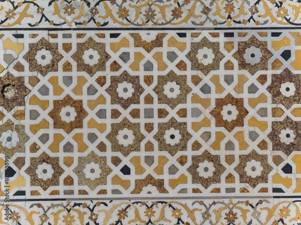 tiles at the baby taj mahal in agra - an incredible art and hard