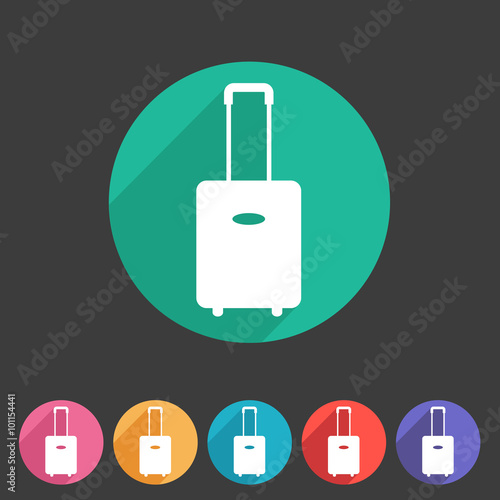 luggage suitcase bag icon flat web sign symbol logo label