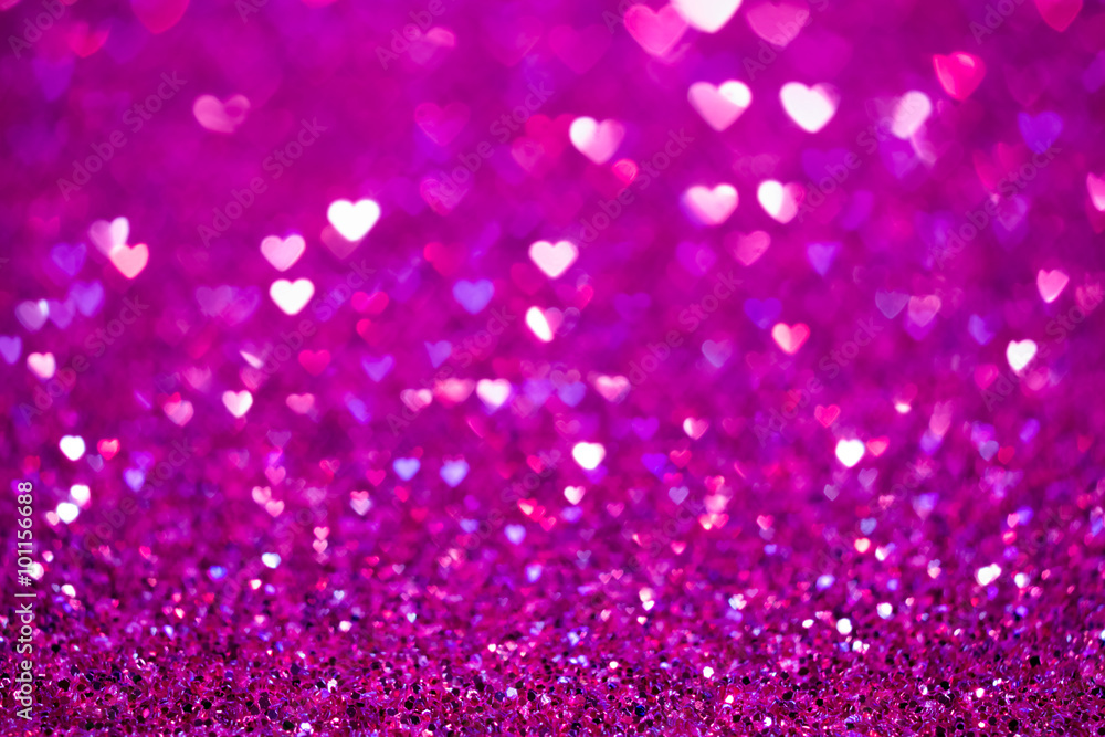 Heart bokeh background. Valentines day texture.
