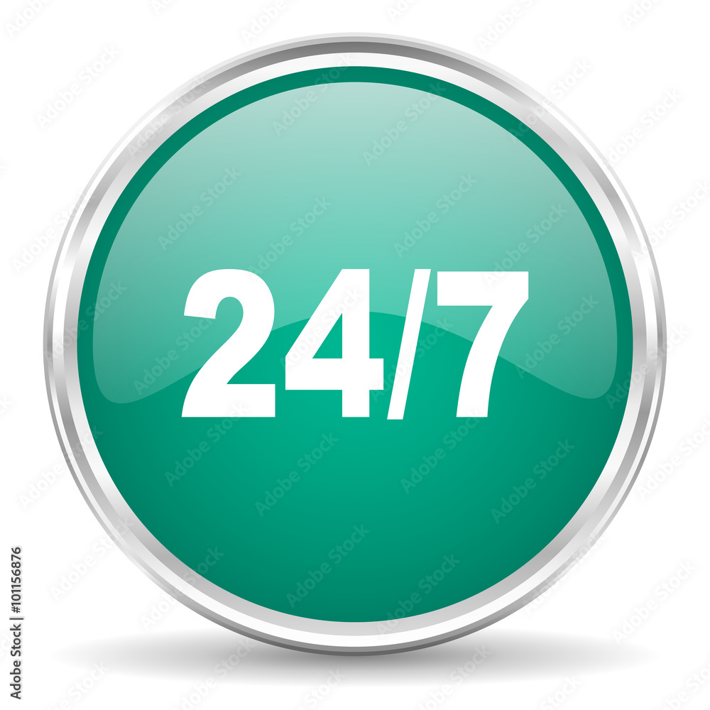 24/7 blue glossy circle web icon 24/7 blue glossy circle web icon