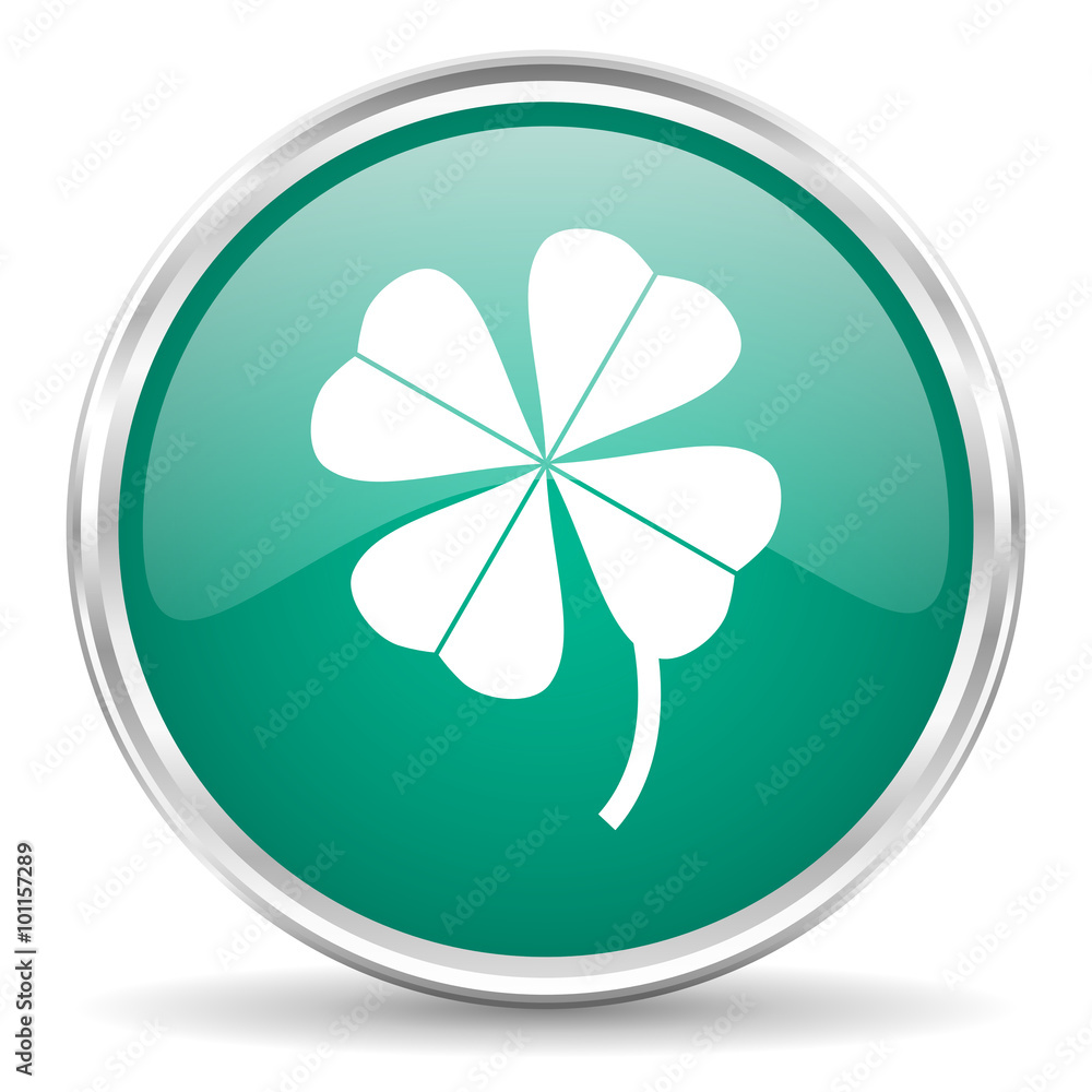 four-leaf clover blue glossy circle web icon four-leaf clover blue glossy circle web icon