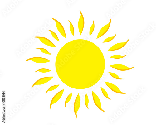Flat icon sun. Vector illustration.