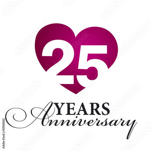 25 years anniversary white background