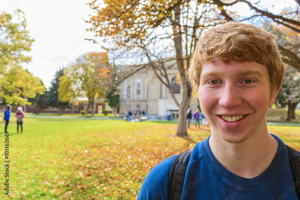 Student smiling on campus Student smiling on campus