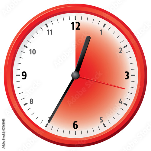 Illustration of a clock at thirty-five minutes