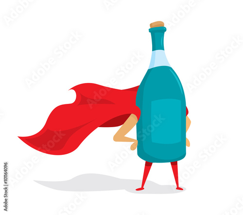 Bottle super hero with cape