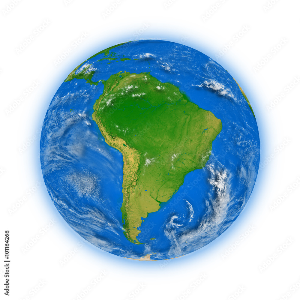 Fototapeta premium South America on planet Earth