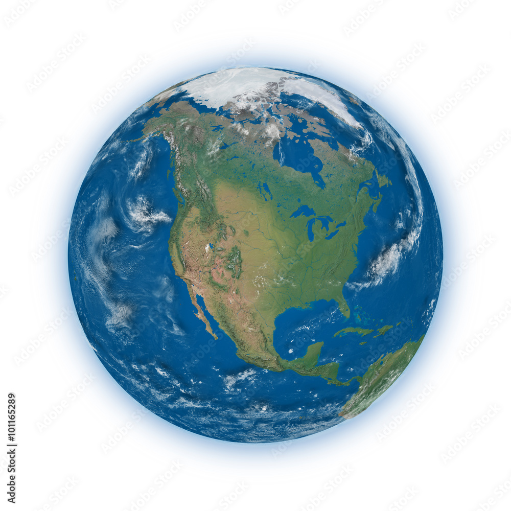 Fototapeta premium North America on planet Earth