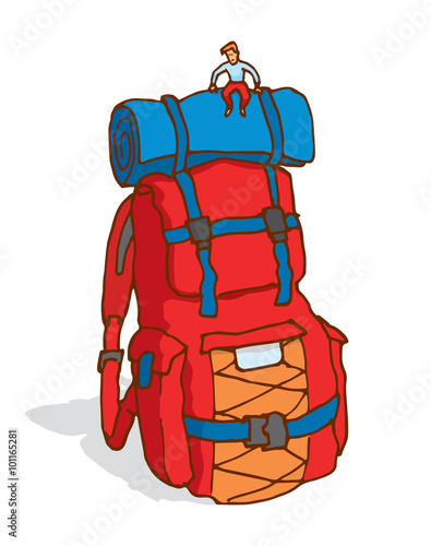 Preparing huge backpack for travel