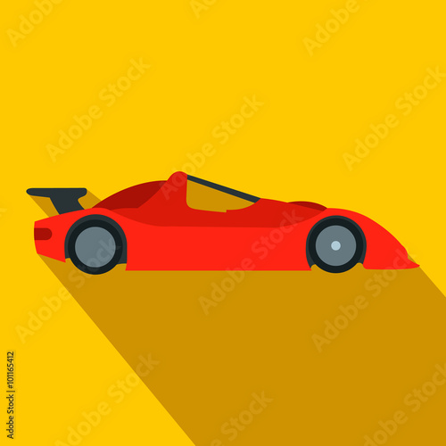 Speeding race car flat icon