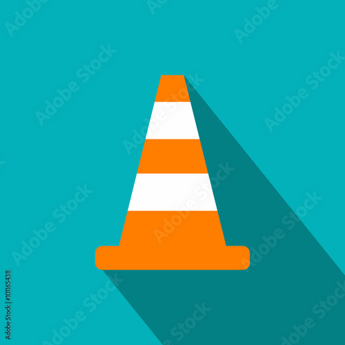 Cone traffic flat icon