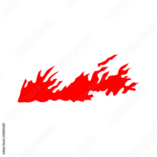 Fire red silhouette