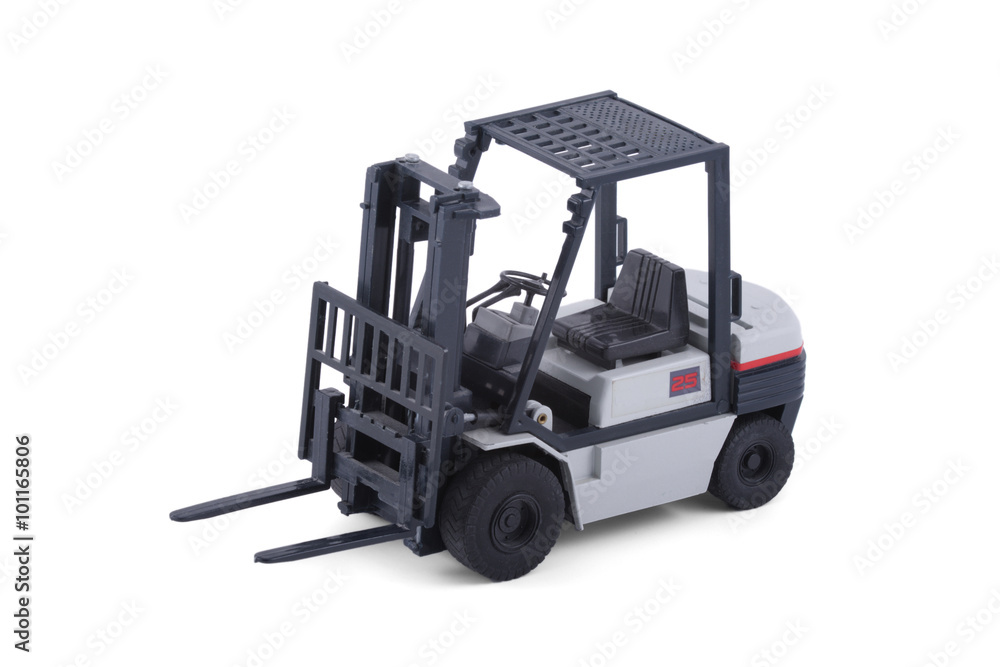 The Small grey forklift.