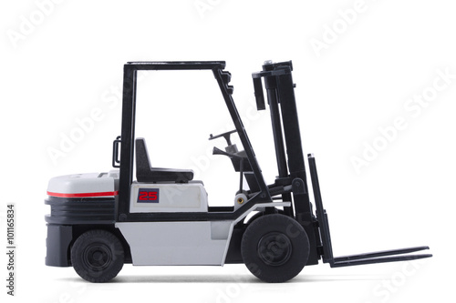 The Small grey forklift.