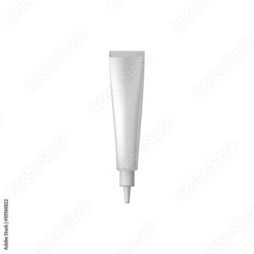 White cosmetic tube with long nozzle 