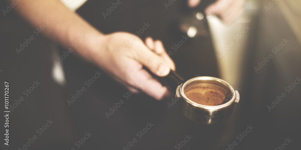 Barista Coffee Brewing Grind Professional Concept Barista Coffee Brewing Grind Professional Concept