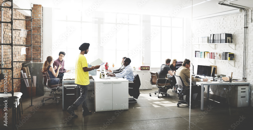 Business Team Busy Working Talking Concept Business Team Busy Working Talking Concept