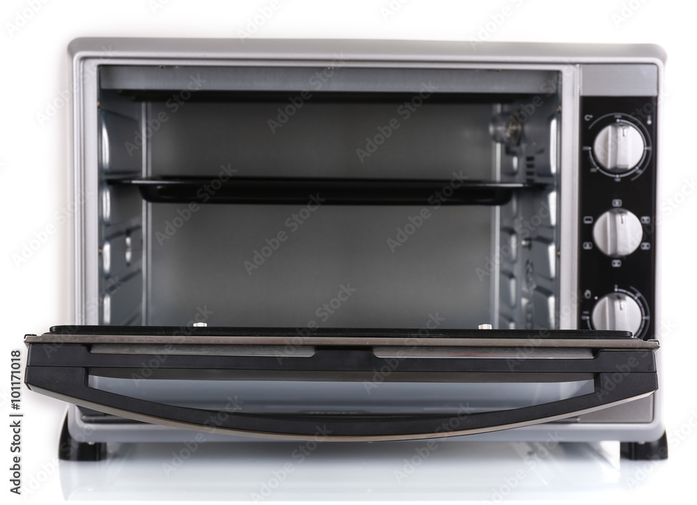 Opened kitchen oven, isolated on white Opened kitchen oven, isolated on white