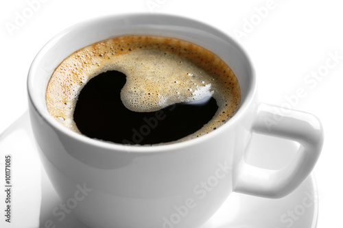 A cup of tasty coffee, isolated on white, close-up © Africa Studio