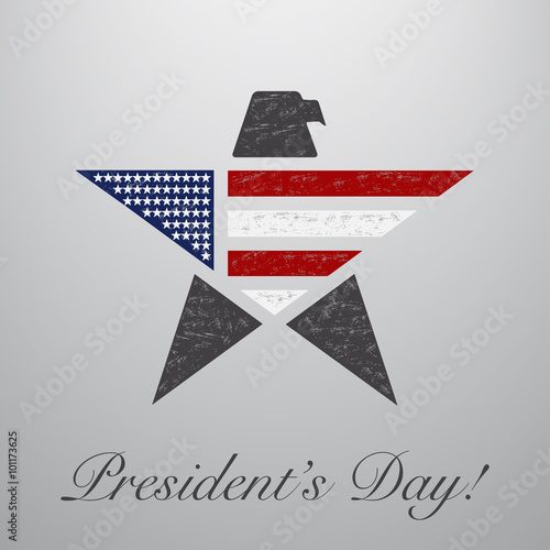 Presidents day background with eagle and star
