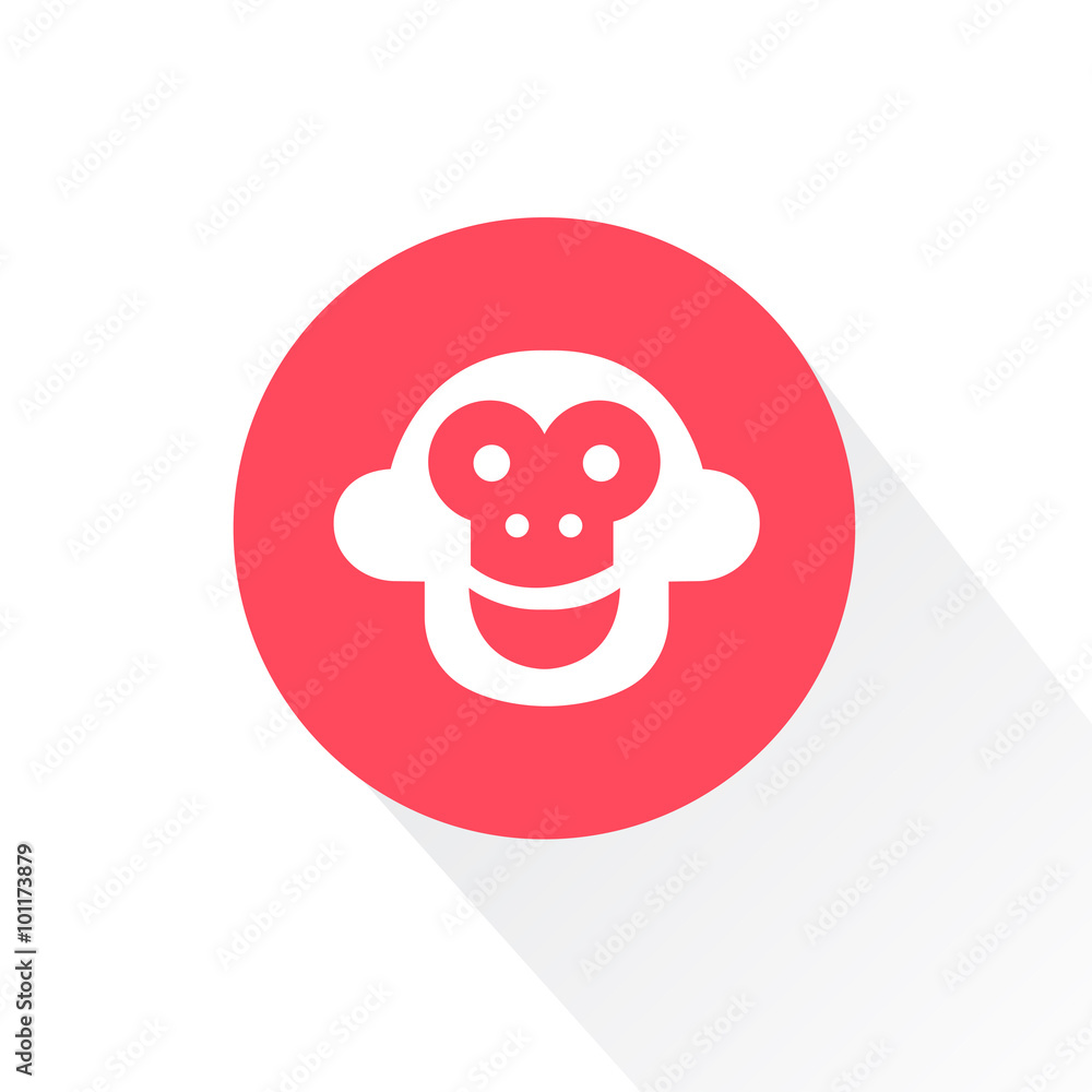 Vector abstract logo symbol in trendy flat style - monkey sign Vector abstract logo symbol in trendy flat style - monkey sign