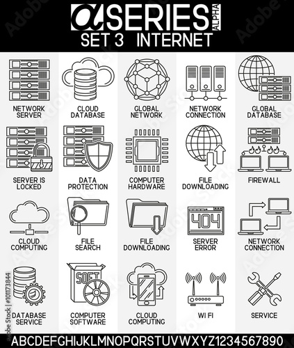 Set of icons internet