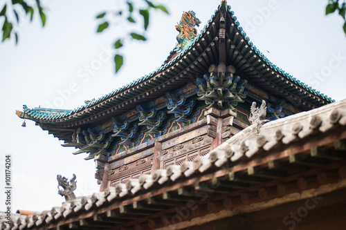 chinese old colorful roof