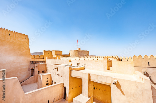 Rustaq Fort in Al Batinah Region, Oman. It is located about 175 km to the southwest of Muscat, the capital of Oman. photo