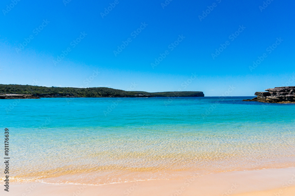 Pristine beach with clear water