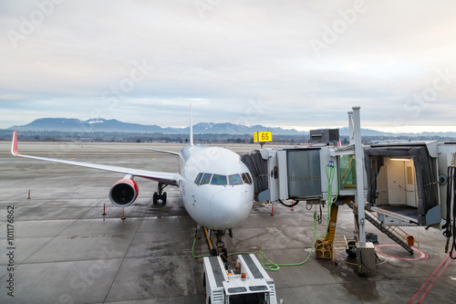 Aircraft Ground Handling at the Airport Terminal photo