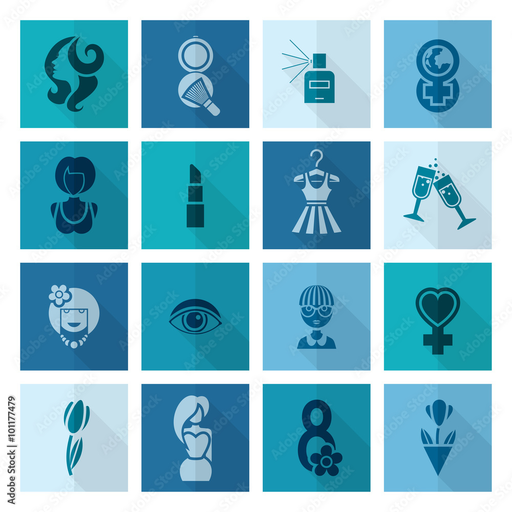 Womans Day Icon Set Womans Day Icon Set