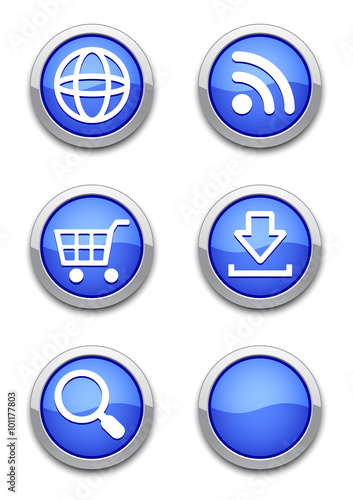 Blue round web icons