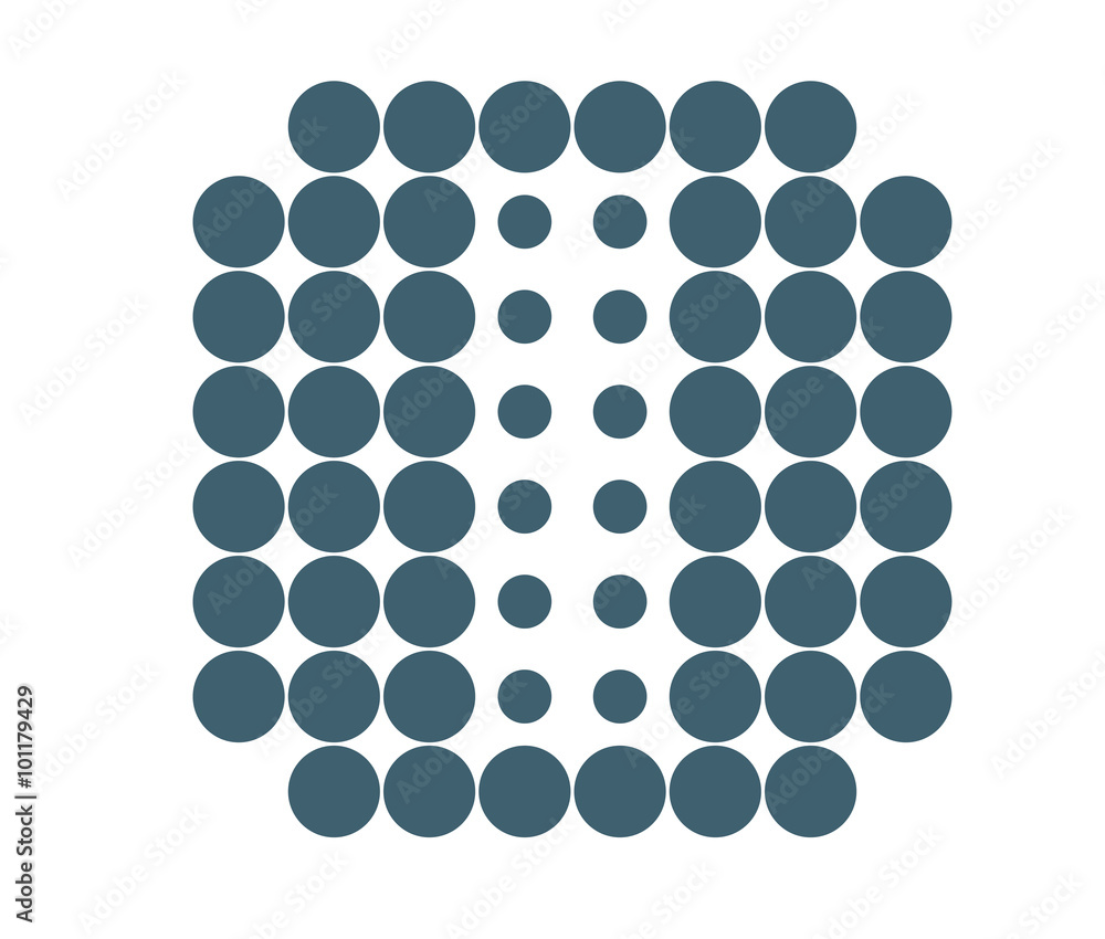 I Logo template, dot matrix vector style. I Logo template, dot matrix vector style.