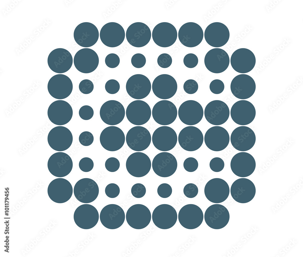 C Logo template, dot matrix vector style. C Logo template, dot matrix vector style.