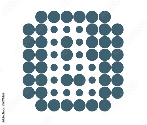 B Logo template, dot matrix vector style.