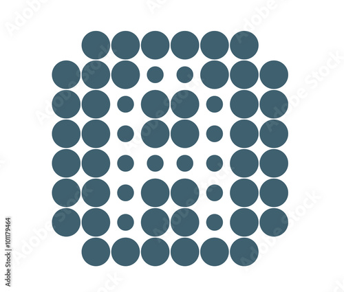 A Logo template, dot matrix vector style.