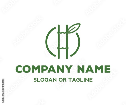 minimalis simple bamboo line logo