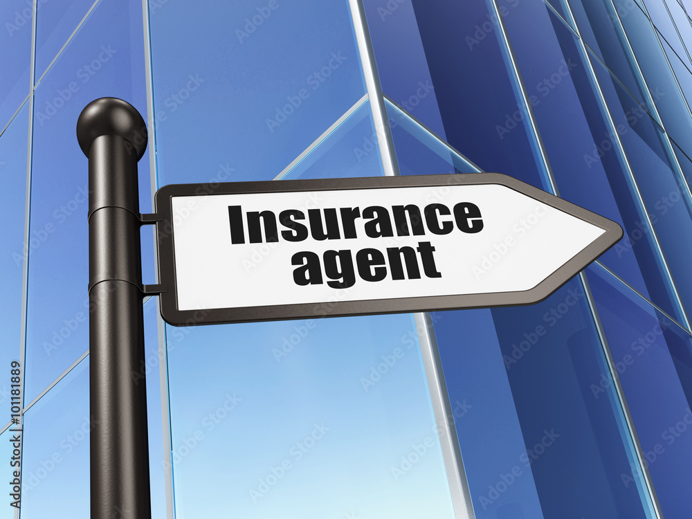 Insurance concept: sign Insurance Agent on Building background