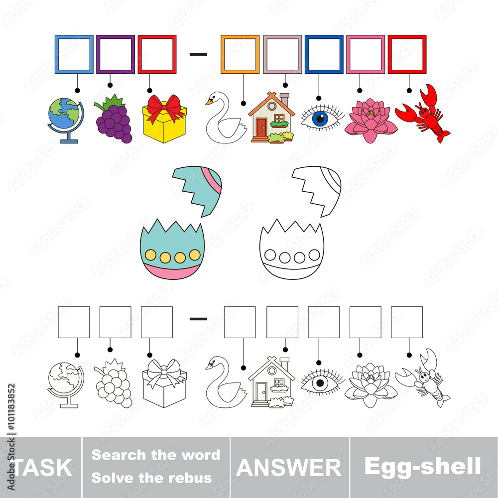 Fototapeta premium Search the word Egg-shel