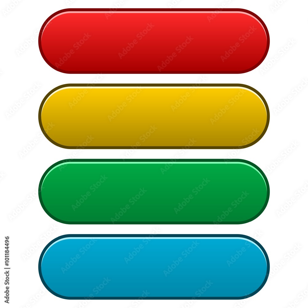 Four Web buttons, glossy empty buttons Four Web buttons, glossy empty buttons