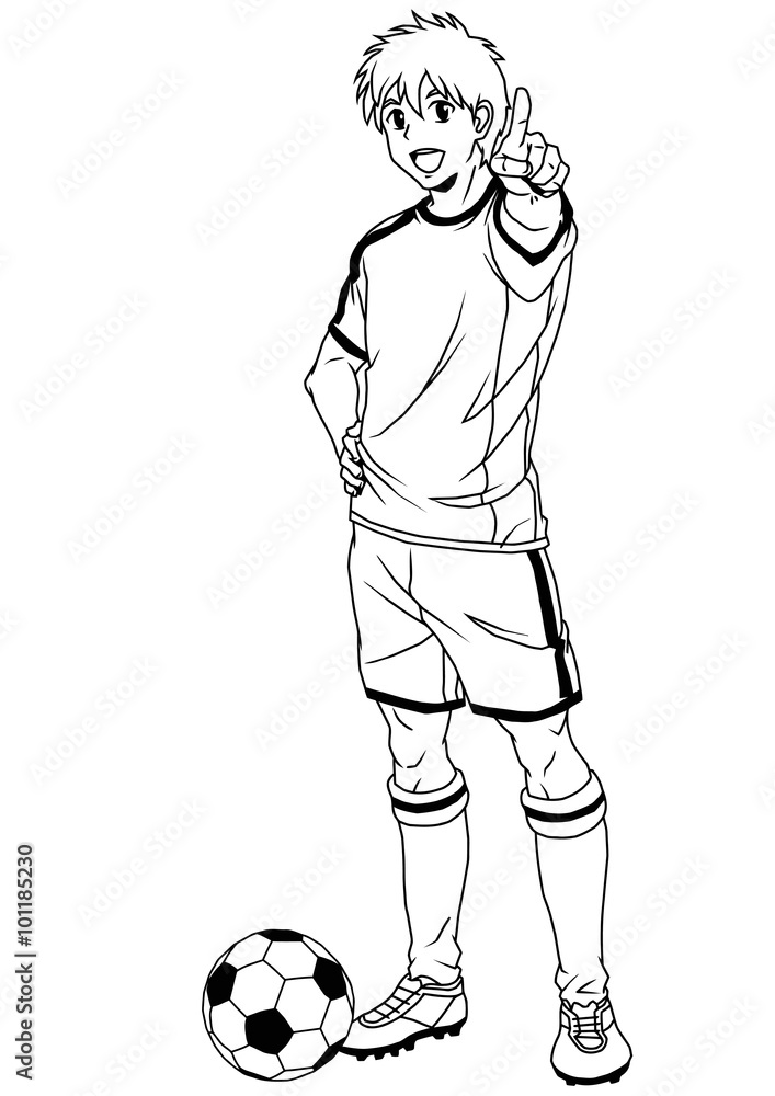 football soccer player,illustration,logo,ink,black and white,outline