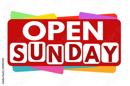 Open sunday  banner or label
