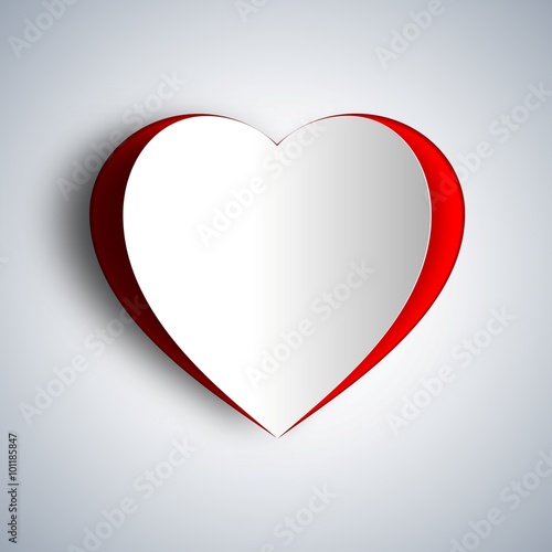 Paper art heart, love Valentine illustration, simple design