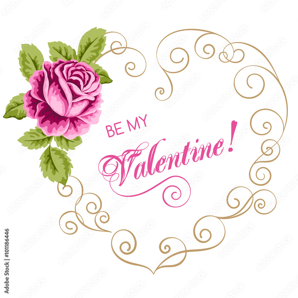 Valentines day flower card
